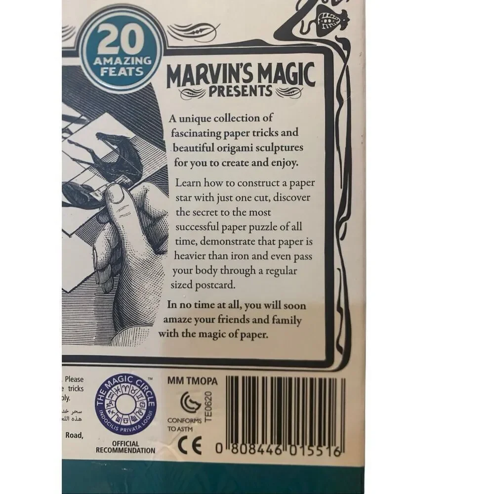 NWT Marvin’s Magic Presents Origami paper magic 20 amazing Feats